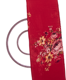 Maroon Colour Digital Floral Print Viscose Chinon Silk Fabric