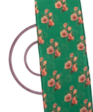 Green Colour Digital Floral Print Viscose Chinon Silk Fabric