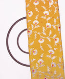 Turmeric Yellow Colour Gota Embroidery Chinon Silk Fabric