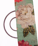 Sea Green Colour Floral Print Chanderi Silk Fabric