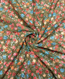Olive Green Colour ChikanKari Georgette Embroidery Fabric