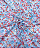 Light Blue Colour ChikanKari Georgette Embroidery Fabric