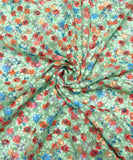 Light Green Colour ChikanKari Georgette Embroidery Fabric