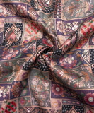 Black Colour Floral Pattern Brocade Silk Fabric