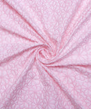 Light Pink Color Floral Imported Stretchable Net Fabric