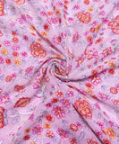 Light Pink Color Heavy Floral Georgette Embroidery Fabric