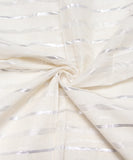White Colour Plain Dyeable Silver Cotton Lurex Fabric
