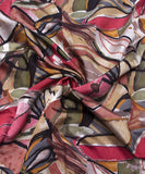 Multi Colour Abstract Print Viscose Modal Silk Fabric