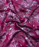 Pink Colour Floral Print Viscose Modal Silk Fabric