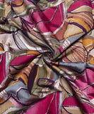 Multi Colour Abstract Print Viscose Modal Silk Fabric