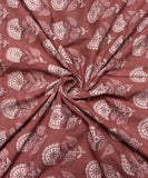 Lilac Colour Floral Hand Block Print Cotton Fabric