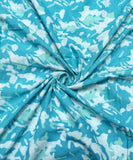 Light Blue Colour Floral Hand Block Printed Cotton Fabric