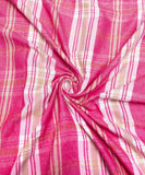 Pink Colour Checks Pattern Flannel Cotton Fabric