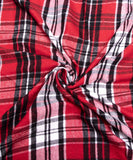 Red Colour Checks Pattern Flannel Cotton Fabric