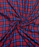 Blue Colour Checks Pattern Flannel Cotton Fabric