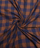 Brown Colour Checks Pattern Flannel Cotton Fabric