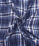 Blue Colour Checks Pattern Flannel Cotton Fabric
