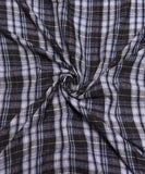 Grey Colour Checks Pattern Flannel Cotton Fabric