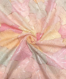Pastel Pink Colour Floral Organza Embroidery Fabric
