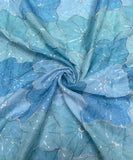 Light Blue Colour Floral Organza Embroidery Fabric