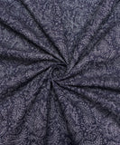 Denim Blue Colour Paisley Design Denim Fabric