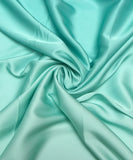 Sea Green Colour Ombre Pattern Armani Satin Fabric