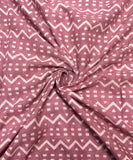 Mauve Colour Geometric Block Printed Cotton Fabric