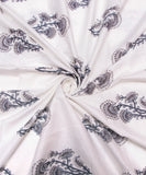 Grayish Blue Colour Floral Printed Cotton Fabric