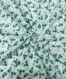 Light GreenColour Chikankari Cotton Embroidery Fabric