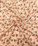 Light Peach Colour Chikankari Cotton Embroidery Fabric