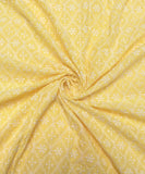 Yellow Colour Chikankari Cotton Embroidery Fabric
