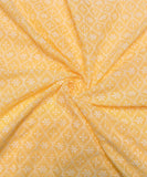 Light Yellow Colour Chikankari Cotton Embroidery Fabric
