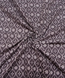 Steel Grey Colour Chikankari Cotton Embroidery Fabric