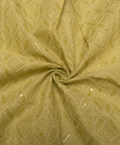 Mint Colour Chikankari Cotton Embroidery Fabric