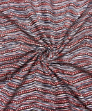 Multi Color Stripe Pattern Screen Printed Cotton Fabric