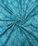 Turquoise Bandhani Pattern Screen Print Cotton Fabric
