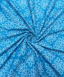 Light Blue Bandhani Pattern Screen Printed Cotton Fabric