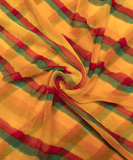 Yellow Color Lehariya Screen Print Chiffon Fabric