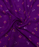 Purple Color Bandhani Screen Print Chiffon Fabric