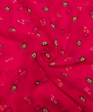 Magenta Color Bandhani Screen Print Chiffon Fabric