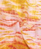 Mustard Color Tie-Dye Shibori Pattern Cotton Fabric