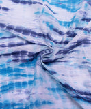 Dark Blue Color Tie-Dye Shibori Pattern Cotton Fabric