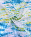Light Blue Color Tie-Dye Shibori Pattern Cotton Fabric