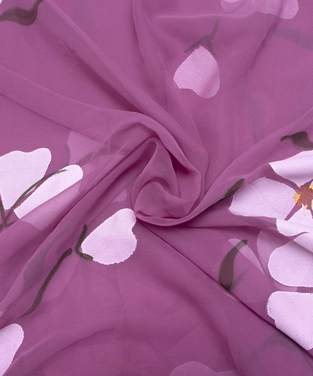Hand Paint Georgette Fabric