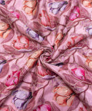 Pastel Pink Digital Position Print Viscose Chinon Fabric