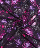 Black Floral Digital print Chiffon Fabric