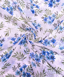 White Floral Digital print Chiffon Fabric