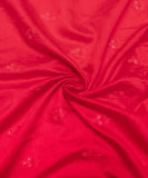 Bright Red Embroidered Dolla Silk Fabric