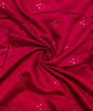 Maroon Embroidered Dolla Silk Fabric