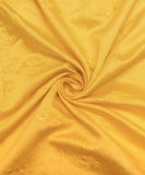Light Yellow Embroidered Dolla Silk Fabric